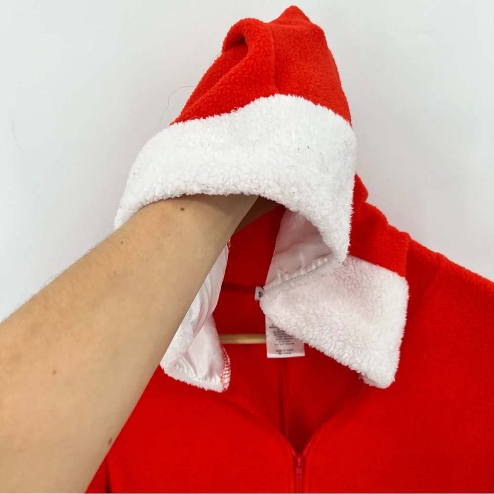 Kids SantaClaus Fleece Onesie Christmas Pajamas Cozy Holiday festive winter L/XL